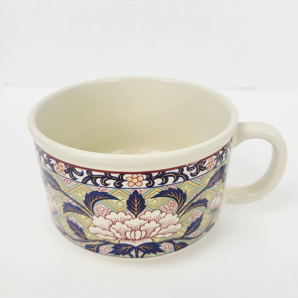 Vintage Starcraft Stoneware Ceramic Soup Mug Bowl~Lotus Flower Floral~Japan